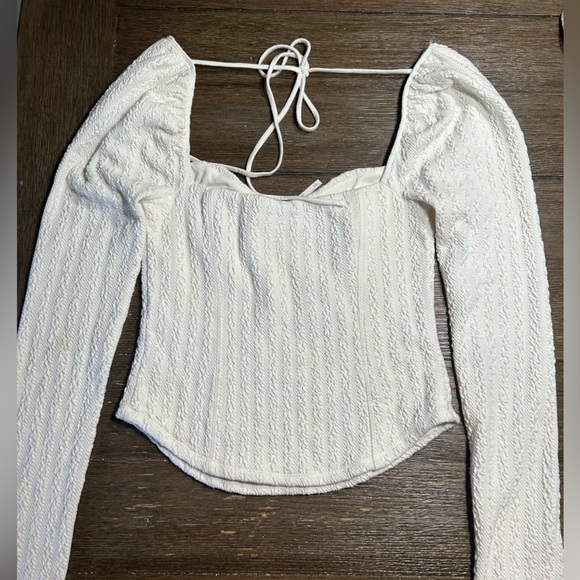 Free People winter white tie back top size small - Picture 9 of 13